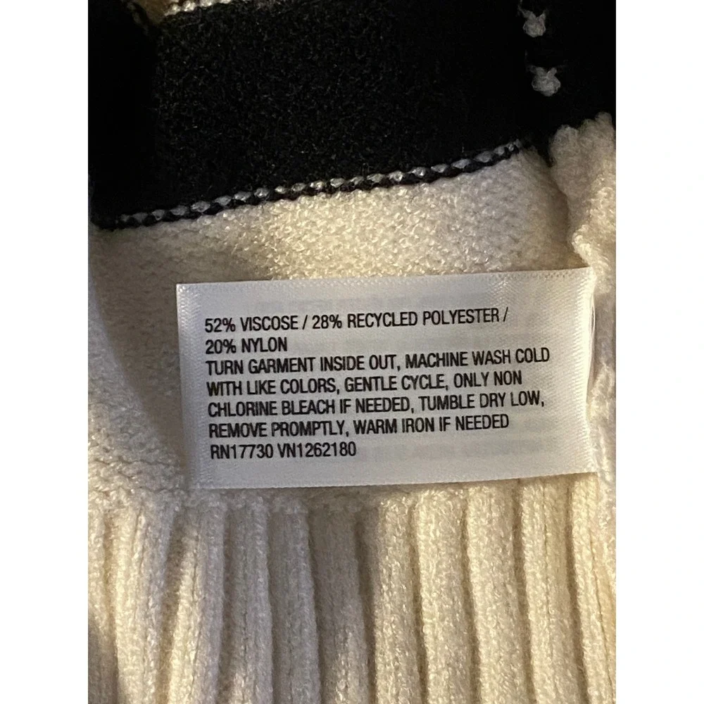 A New Day Women's Striped Crewneck Pullover Sweater Cream Black Large NWT - Picture 9 of 10